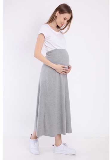 Luvmabelly Myra9031 Beli Ayarlanabilir Hamile Etek -gri-gri