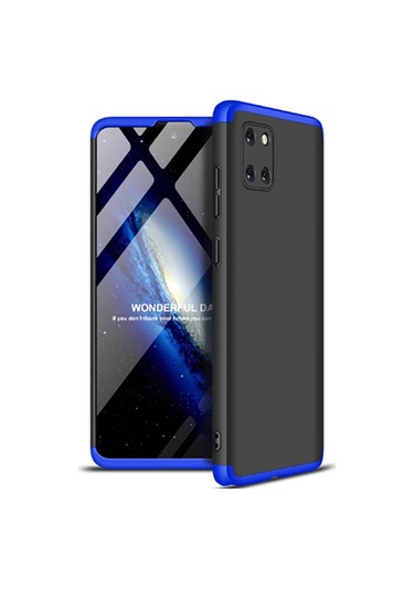 Samsung Uyumlu Galaxy A81 Note 10 Lite Kılıf Zore Ays Kapak Siyah-Mavi