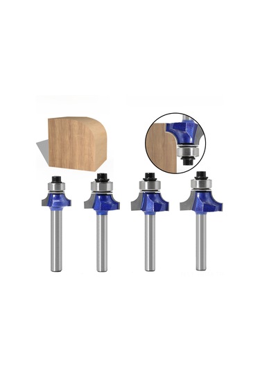 Suofeng Ahşap İşleme İçin Profesyonel Dereceli Yuvarlak Uçlu Freze Takımı - 4 Parça Set, Keskin Ve Hassas Kesimler, Çeşitli Freze Makineleriyle Uyumlu