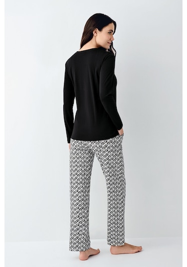 Pierre Cardin Kadın Siyah Pijama Takımı Pc9068-s-v1 Siyah
