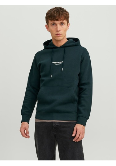 Jack & Jones Erkek Kapüşonlu Önden Cepli Sweatshirt 12241687