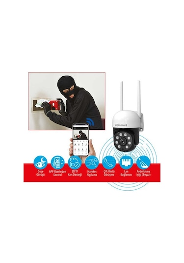 Alpsmart Ats690 2mp 360º Wi-fi Akıllı Dome Kamera Hareket Algılamalı