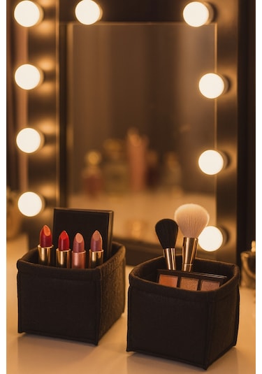 Keçe Çekmece Ve Dolap Düzenleyici Organizer Seti 6 Parça Siyah, Çok Amaçlı Düzenleyici Kutular Siyah