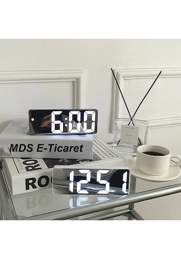 Led Dijital Masa Saati Aynalı Termometre Alarm Ses Kontrolü
