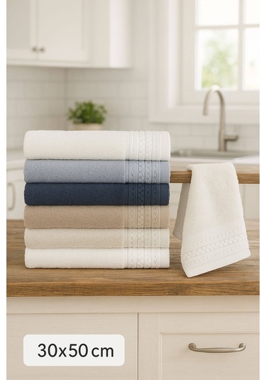 6'lı Mutfak Havlusu Seti 30x50 Cm %100 Pamuklu Nostalji Çok Renkli