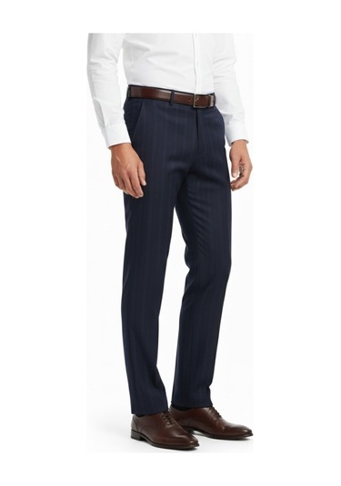 Erkek Regular Fit Çizgili Kumaş Pantolon Likra Kumaş Bgl-st05037 Lacivert