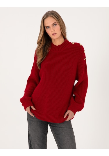 Pierre Cardin Kadın Kırmızı Kazak /triko 50316342-vr030 Kırmızı