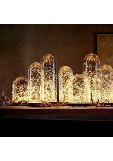 Mavi Parti Pil Aydınlatma Düğün Lambası Dıy Led Güneş Işıkları Yanıp Sönen Dize Işık Romantik 5m 50led Mavi