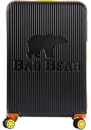 Bad Bear Logo Suitcase 23.01.80.001s Siyah Büyük Boy Tekerlekli Abs Valiz 95 Lt. Siyah