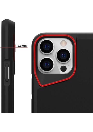 Apple Uyumlu iPhone 15 Pro Kılıf Airbag Kenarlı T-max Mat Standlı Kılıf