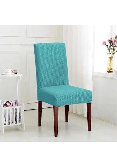 Gökyüzü Mavisi 1/2/4/6 Adet Elastik Sandalye Örtüleri Spandex Yemek Sandalyesi Slipcover Yemek Odası Düz Renk Sandalye Kılıfı Düğün Otel Ziyafet İçin 1-pcs