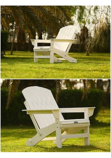Mandu Adirondack Ahşap Bahçe Sandalyesi Beyaz (551457121) Beyaz