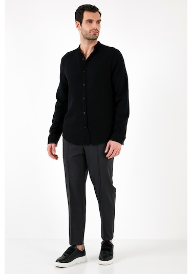 Buratti Pamuklu Regular Fit Hakim Yaka Erkek Gömlek Cf25S127702 Siyah