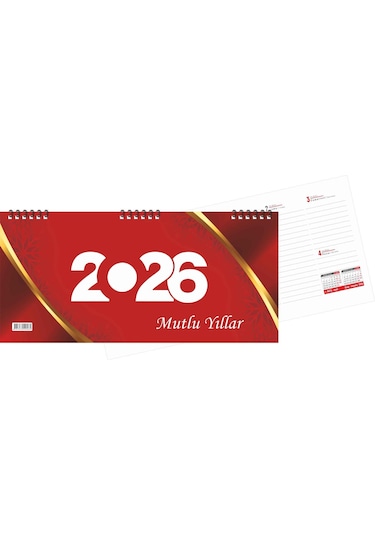 2026 Spiralli Masa Takvimi 16x33 Cm Geniş