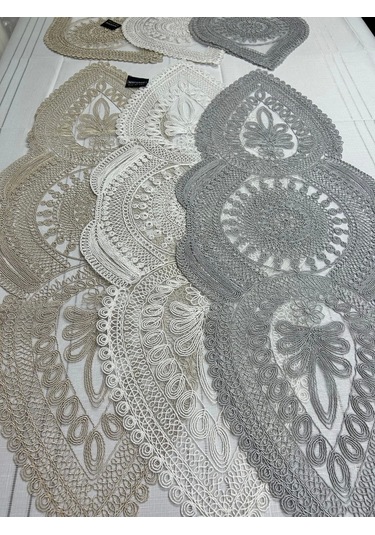 Nivemeshome Beyaz Örme Takım 3 Parça Sunumluk Seti Runner + Supla 2 Adet Beyaz