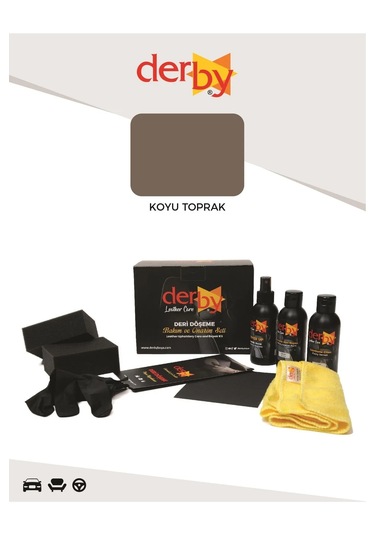 Derby Koyu Toprak Deri Döşeme Ve Direksiyon Boyama 3 Lü Set