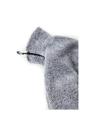 No Plan Erkek Oversize Fermuarlı Pelüş Sweat Ceket-gri Melanj Gri Melanj