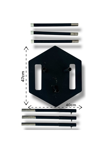 Altıgen Şömine & Katlanır Ateş Çukuru Ve Mangal Seti Ateş Çukuru Siyah