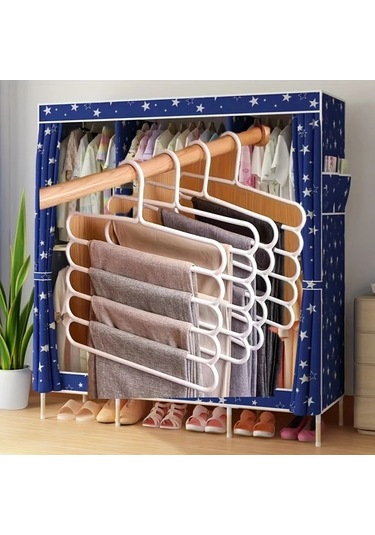 Fochsia 5 Katlı Açık Yeşil Pantolon Etek Ve Fular Askılı Çoklu Kancalı Düzenleme Rafı Açık Yeşil