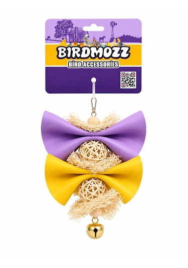 Birdmozz Premium Kabak Lifli Fiyonklu Kuş Oyuncağı