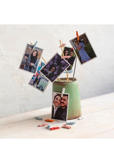 Puti Büyük Renkli Ahşap Mandal 12 Li