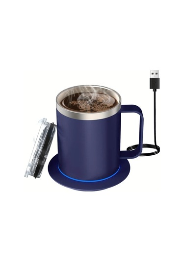 Willowhaven Royal Blue Kahve Isıtıcı Seti - Otomatik Sıcaklık Kontrollü 55 C Izolasyonlu Termos