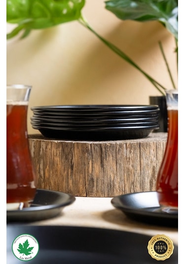 Lin Metal 12 li Metal Çay Tabağı