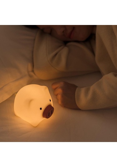 Homyl Usb Şarj Edilebilir Led Gece Işığı Lambası Silikon Beyaz