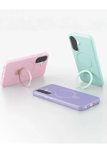 Samsung Galaxy Uyumlu A37 5g Regal Magsafe Standlı Kapak - Açık Pembe