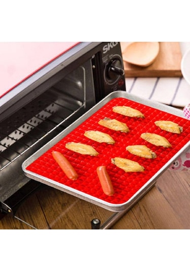 Kırmızı Piramit Bakeware Yapışmaz Silikon Pişirme Mat Pad Isıya Dayanıklı Barbekü Mat Fırın Pişirme Tepsisi Mutfak Kırmızı