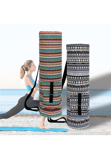 Sones Baskılı Yoga Omuz Sırt Çantası Kalınlaştırılmış Yoga Mat Çantası Spor Salonu Çantası Sıcak Renk