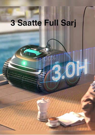 Wybot C1 Max Havuz Temizleme Robotu 200 M2 Havuz Taban Ve Duvar Temizliği