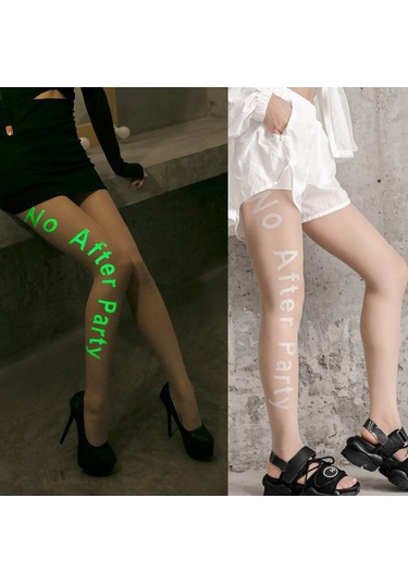 Gajeena Bayan Gece Işıyan Ince透 Nem Alma Neşeli Siyah+gümüş Legging Çorap Diğer