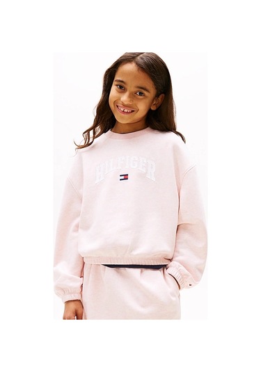 Kız Çocuk Th Varsity Sweatshirt - Pudra Coral Ice Heather