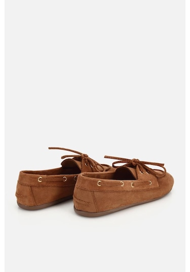 Yaya Kadın Taba Süet Bağcık Detaylı Loafer