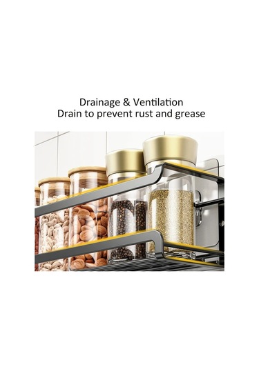 Honeybeeshop 2 Adet Baharat Rafı Duvara Monte Yapışkanlı Vida Asılı Baharat Organizatörü Mutfak Dolabı Kiler Kapı İçin 1100 Koyu Ceviz