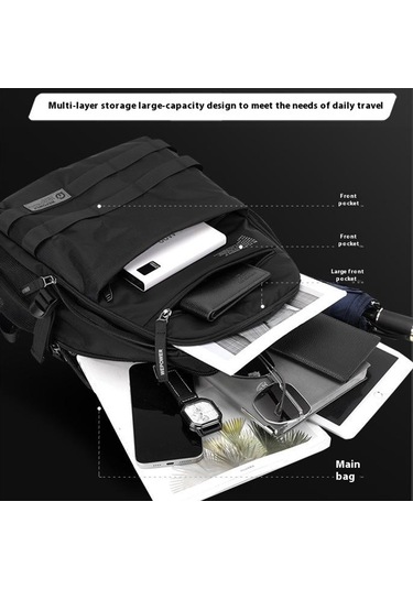 Wepower 2329 Su Geçirmez Naylon Rahat Sırt Çantası Nefes Alabilir Erkek Sırt Çantası 14 Inç Dizüstü Bilgisayar İçin Gri