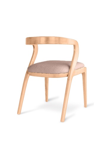 Akrep Krem Kumaş Natural Ahşap Sandalye