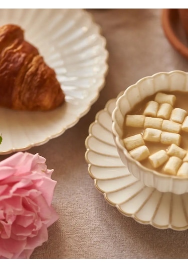 Roomi Seramik Çay Takımı 250 Ml, Fincan Ve Tabak Seti 168297816 Açık Kum Rengi