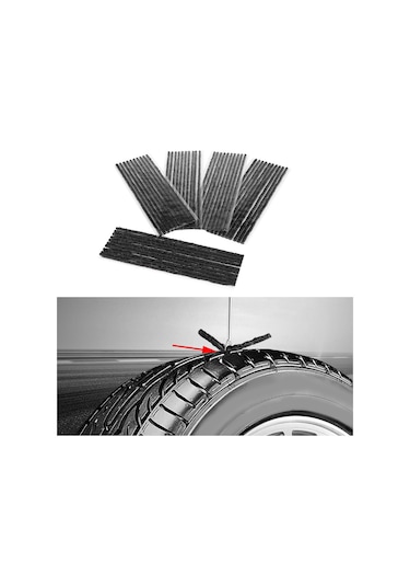 Springsun 50 Adet Siyah Lastik Tamir Jeli Şeridi 200mmx3.5mm - Lastiksiz Lastikler İçin Hızlı, Etkili Ve Kauçuksuz Tamir