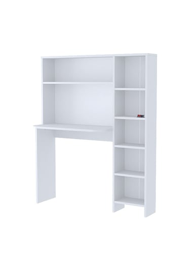 Bofigo Kitaplıklı Çalışma Masası Çocuk Çalışma Masası Bilgisayar Çalışma Masası Beyaz Beyaz