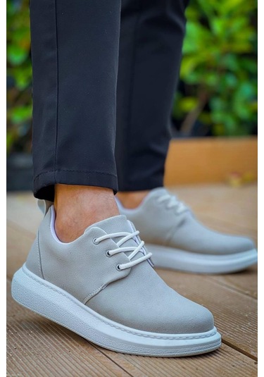 Kb-003 Kuback Gri Süet Bağcıklı Günlük Erkek Ayakkabı Gri