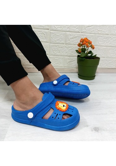 Da-ye 1001 P Mavi Önü Kapalı Yumuşacık Kaydırmaz Sandalet & Terlik Mavi