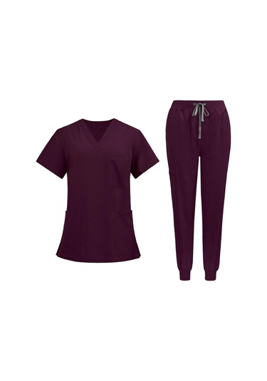 Suntek Hemşirelik Üniformaları Fırçalama Xxl-koyu-kırmızı