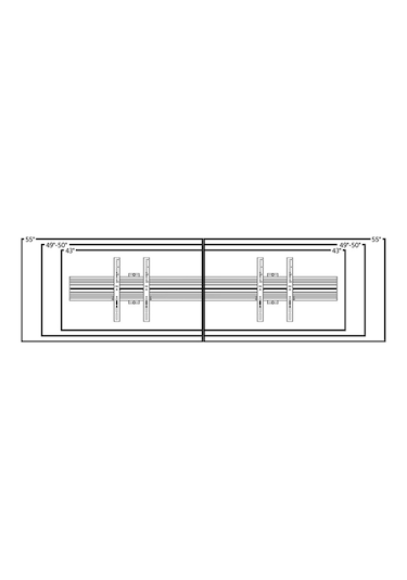 Cletech 2x1 LCD Monitör / Tv Menuboard Duvar Askı Aparatı (43'' - 55'' Arası)