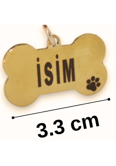 Caramelos Çelik Metal Köpek Künyesi Gold