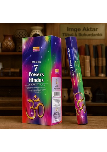 Darshan Incense 7 Powers Hindus 20'li Çubuk Tütsü Çok Renkli