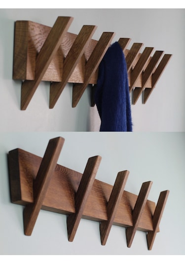 El Yapımı Masif Ceviz Ağacı Dekoratif Duvar Askısı