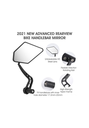 Yifomall Bisiklet Geribakış Aynası, Dönebilen Büyük Çerçeve, Dağ Bisikleti/santralit İçin, Sağlıklı Sürüş İçin Sol-sağ Çift Seti