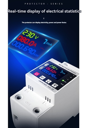 Konesam Renkli Ekranlı 63a Aşırı/düşük Gerilim Ve Kaçak Akım Koruma Rölesi - Ayarlanabilir Değerler 112 Karakter